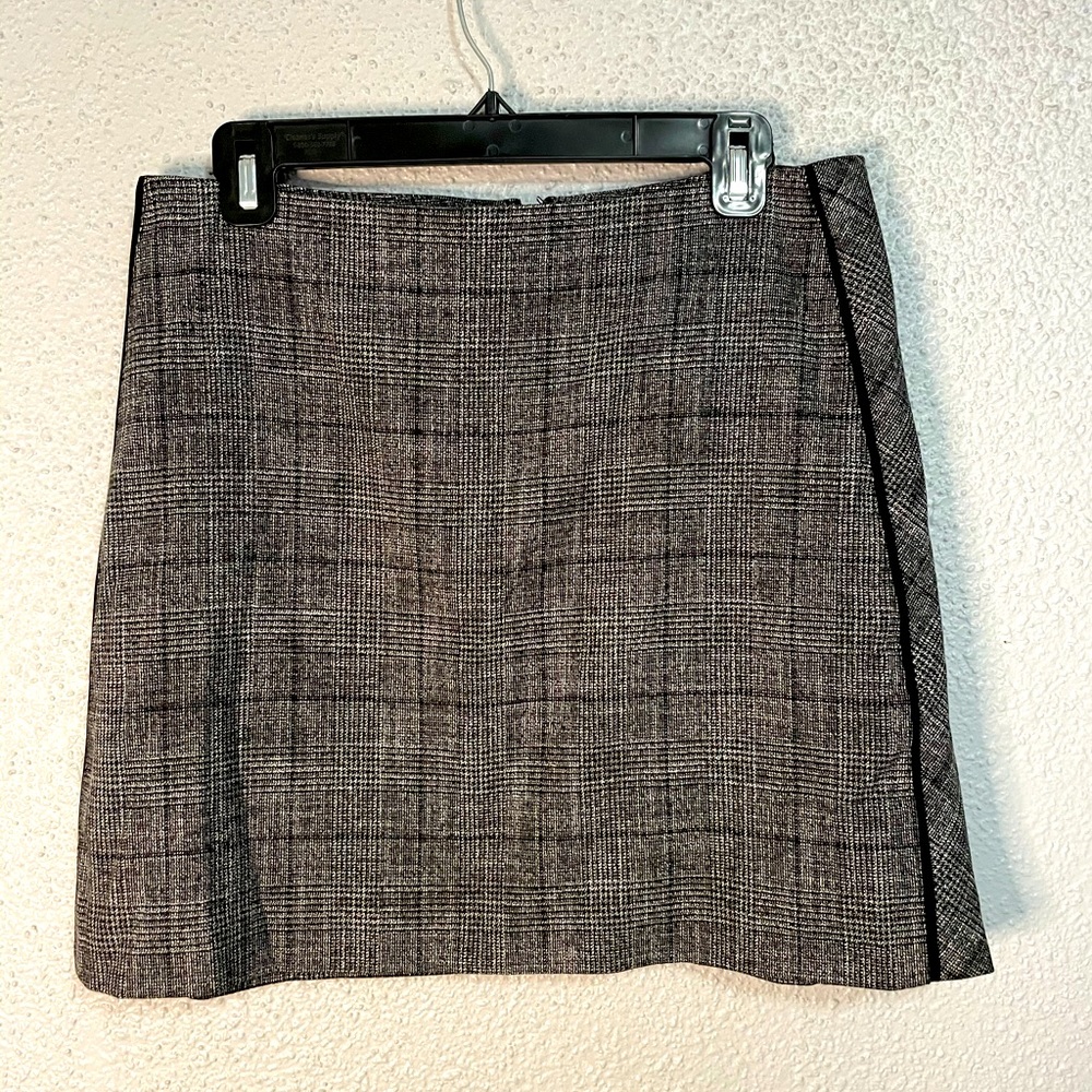 Grey Plaid Mini Skirt